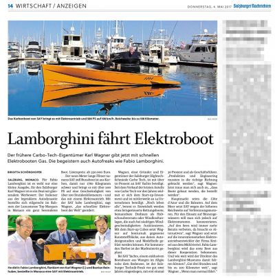 Lamborghini fährt Elektroboot